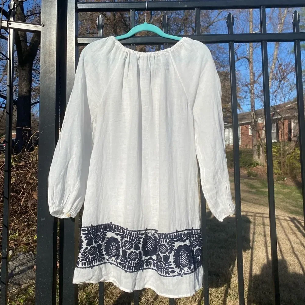 J Crew Embroidered Linen Tunic